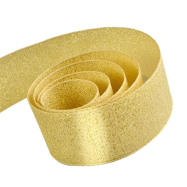 Papillon Ribbon & Bow R097095-38-0810-GOLD 1.5 in. 50 Yards Casual Chic Lurex Tape Ribbon; Ivory & Gold R097095-38-0810-GOLD - main